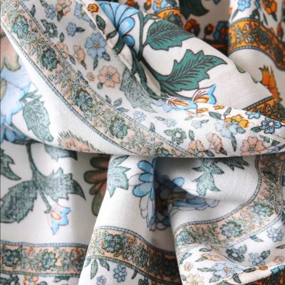 2 piece set boho gypsy floral print skirt crop top - Picture 9 of 10